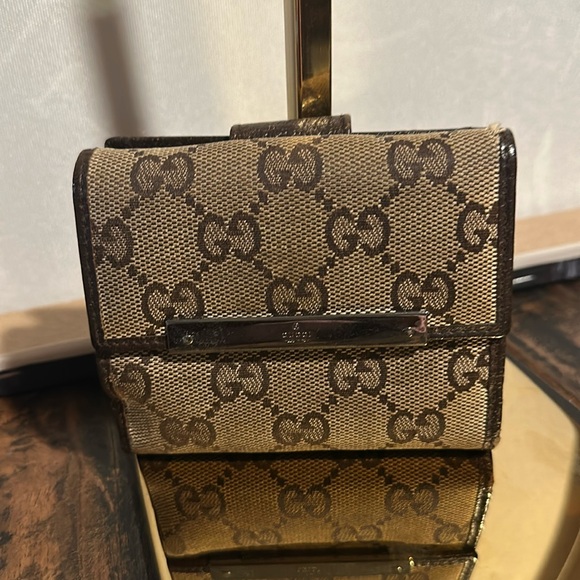 Gucci Handbags - Gucci GG Canvas Leather Bifold Wallet Brown